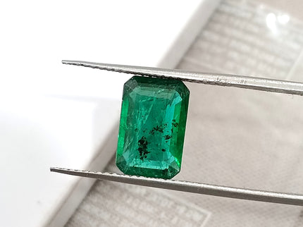 2.26ct Natural Emerald Vivid Green Zambian Octagon Cut Gemstone