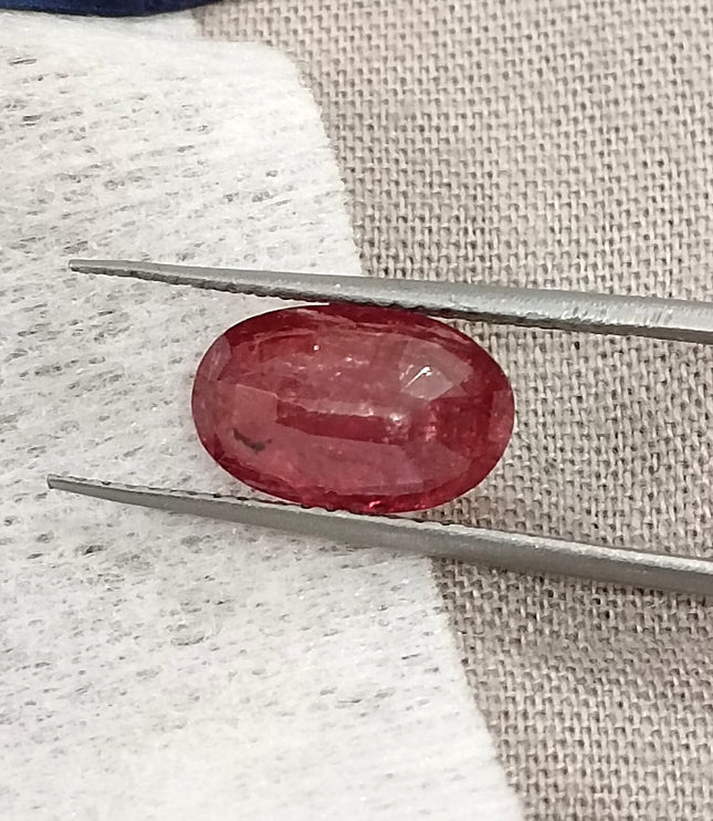 2.60ct Untreated Mozambique Ruby SGL Certified Rasberry Red Oval Cut Gemstone
