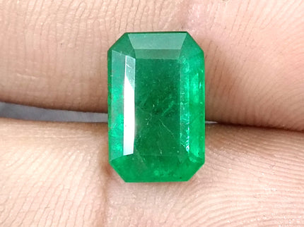 Swat Emerald 4.31ct Certified Natural Deep Green Octagon Cut Loose Gemstone