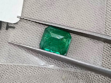 Zambian Emerald 1.57ct Medium Deep Spring Green Certified Octagon Cut Gemstone