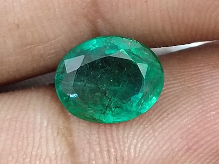 2.41ct Natural Emerald SGL Certified Medium Deep Green Oval Cut Minor Oiled Loose Gemstone