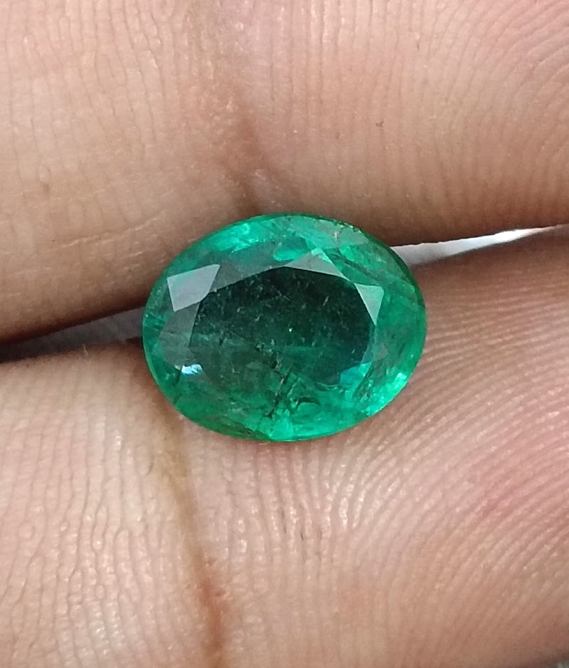 2.41ct Natural Emerald SGL Certified Medium Deep Green Oval Cut Minor Oiled Loose Gemstone