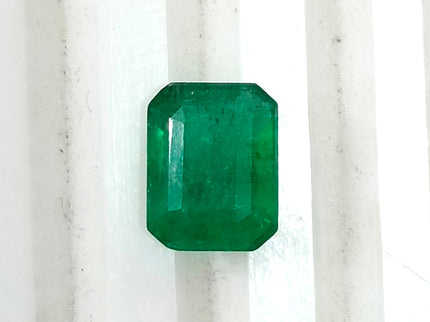 1.44ct Deep Green Zambian Emerald, Certified Natural Octagon Cut Loose Stone