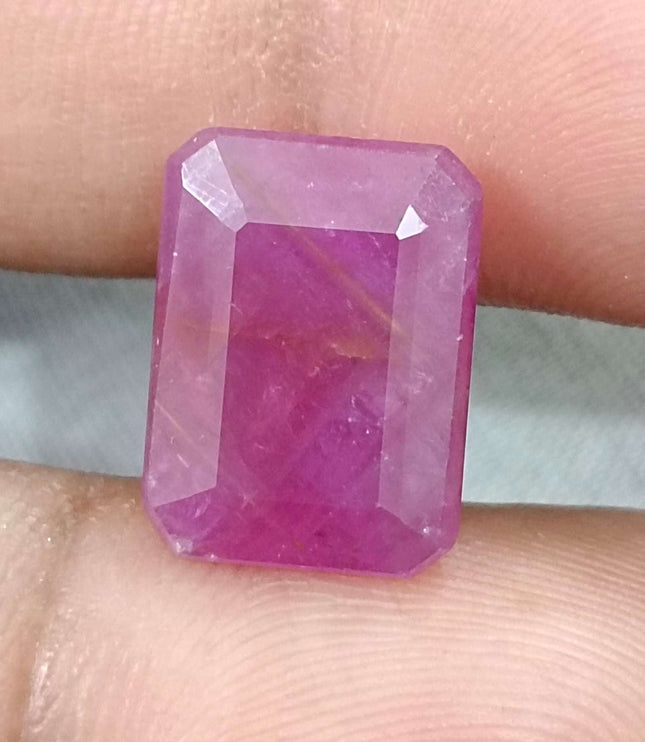 African Ruby 10.80ct Natural Certified Untreated Emerald Cut Loose Gemstone