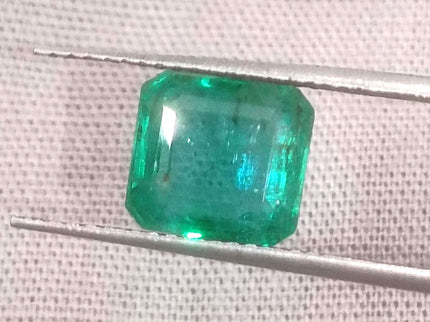 Zambian Emerald 2.67ct Certified Natural Medium Deep Green Octagon Cut Minor Oiled Loose Gemstone