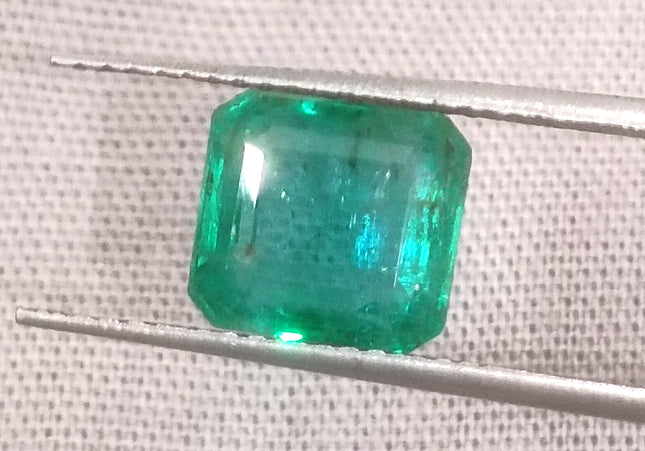 GSI USA Certified Medium Deep Green Zambian Emerald Minor Oiled Loose Gemstone