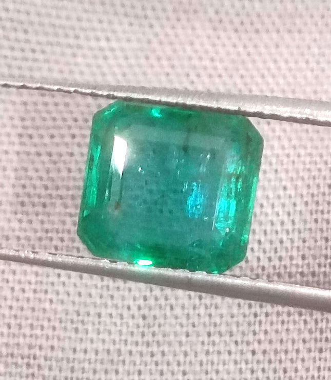 Zambian Emerald 2.67ct Certified Natural Medium Deep Green Octagon Cut Minor Oiled Loose Gemstone