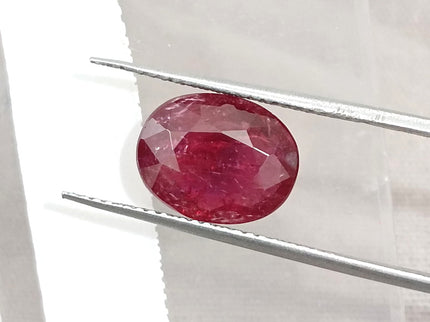 3.23ct Unheated Ruby Natural SGL Certified Deep Ruby Red Oval Gemstone
