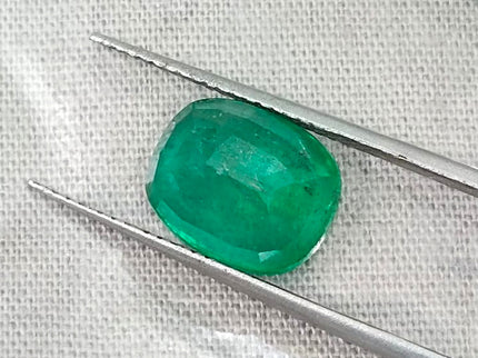 Zambian Emerald 3.61ct Certified Natural Deep Green Cushion Cut Gemstone