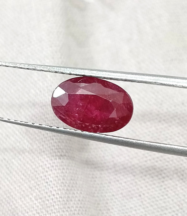 2.12ct Natural Ruby Unheated Mozambique SGL Certified Rasberry Red Oval Cut Loose Gemstone