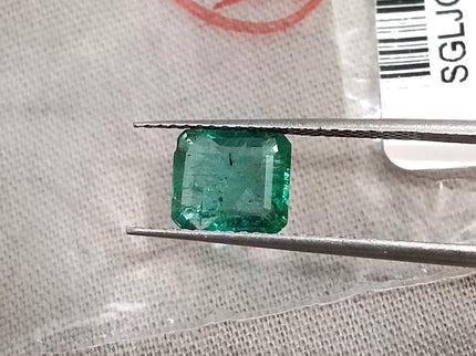 1.41ct Zambian Emerald Natural SGL Certified Medium Green Minor Oiled Loose Gemstone