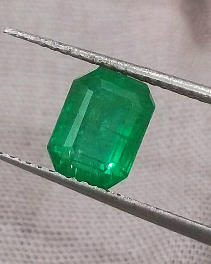 GSI Certified Vivid Golden Green Natural Swat Emerald Minor Oiled Loose Gemstone