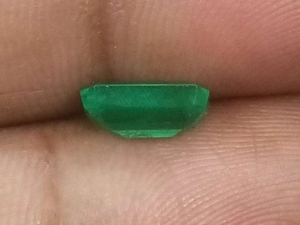 Certified 1.52ct Natural Zambian Emerald Stone Medium Green Octagon Cut Gemstone