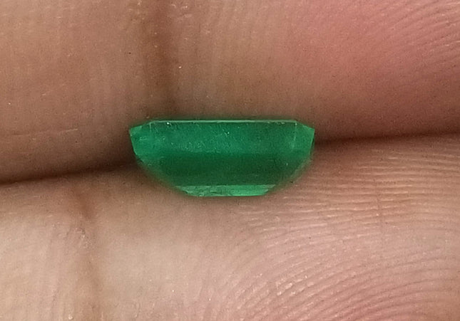 GSI Certified 1.52ct Medium Light Green Natural Zambian Emerald Minor Oiled Loose Gemstone