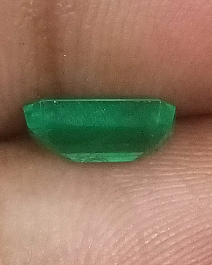 GSI Certified 1.52ct Medium Light Green Natural Zambian Emerald Minor Oiled Loose Gemstone