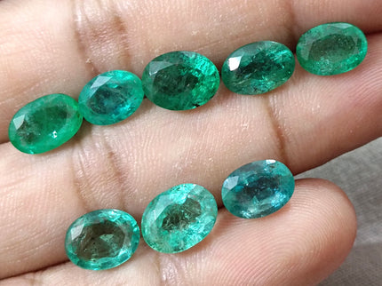 17.00ct Emerald Parcel Natural Medium Green Oval Cut Loose Gemstones