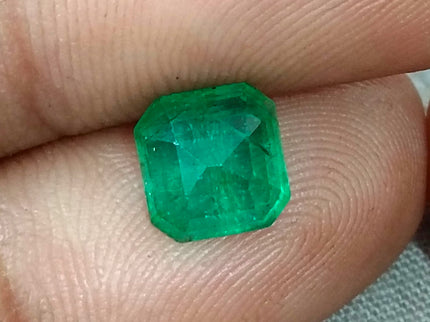 Panjshir Emerald 2.08ct Certified Natural Medium Green Octagon Cut Loose Gemstone