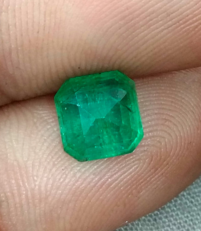 Panjshir Emerald 2.08ct Certified Natural Medium Green Octagon Cut Loose Gemstone