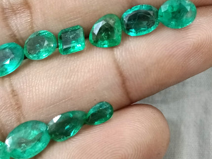 Zambian Emerald Parcel 15.33ct Natural mixed cut loose gemstones