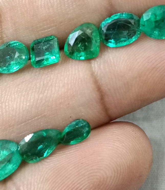 Zambian Emerald Parcel 15.33ct Natural mixed cut loose gemstones
