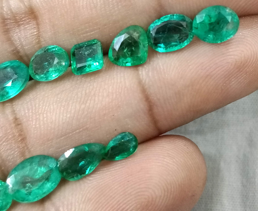 Zambian Emerald Parcel 15.33ct Natural mixed cut loose gemstones