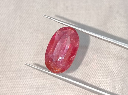 2.95ct Unheated Natural Mozambique Blood Red SGL Certified Ovsl Cut Gemstone