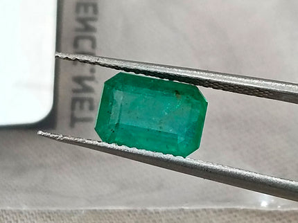 Zambian Emerald 1.70ct Certified Natural Deep Green Octagon Cut Gemstone