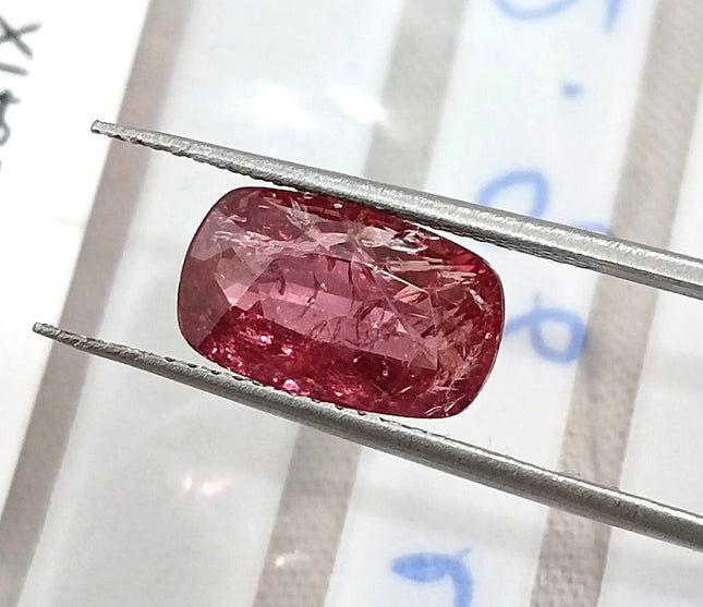 2.96ct Unheated Mozambique Ruby Rasberry Red SGL Certified Cushion Cut Loose Gemstone