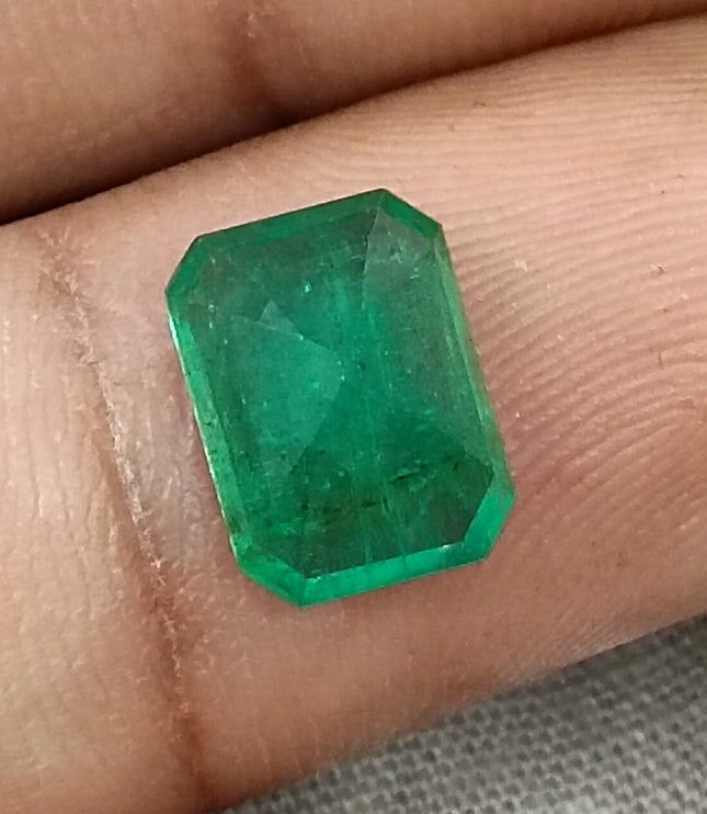 Zambian Emerald 2.47ct Medium Deep Pure Green Certified Natural Loose Gemstone