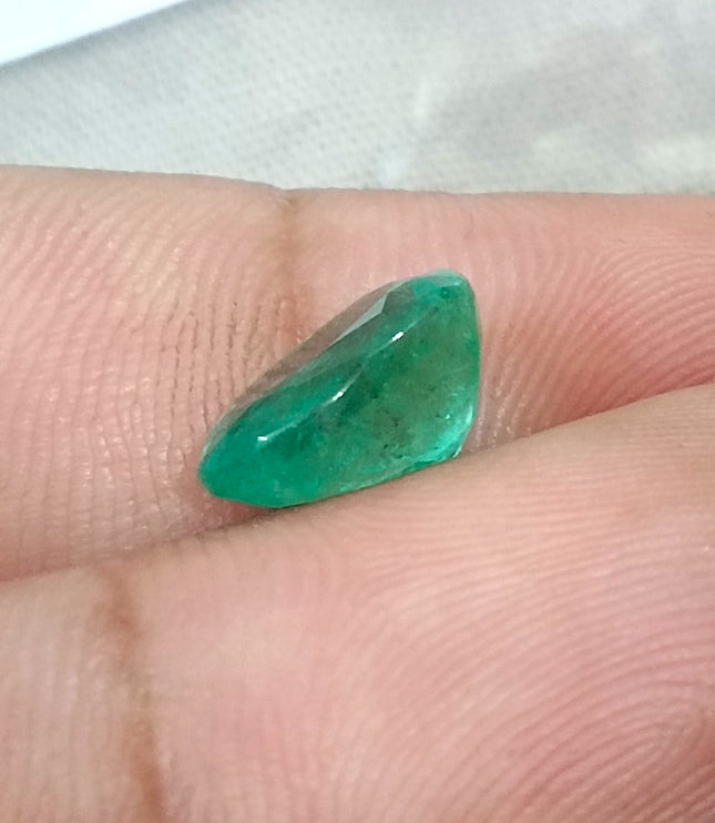 3.13ct Bright Sea Green Natural Emerald Zambia Minor Oiled Oval Cut SGL Certified Gemstone