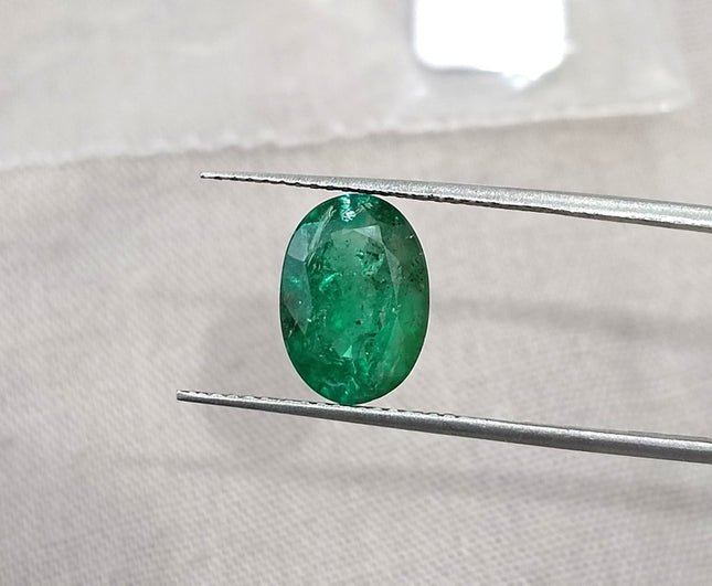2.37ct Emerald Natural Deep Pure Green SGL Certified Oval Cut Gemstone