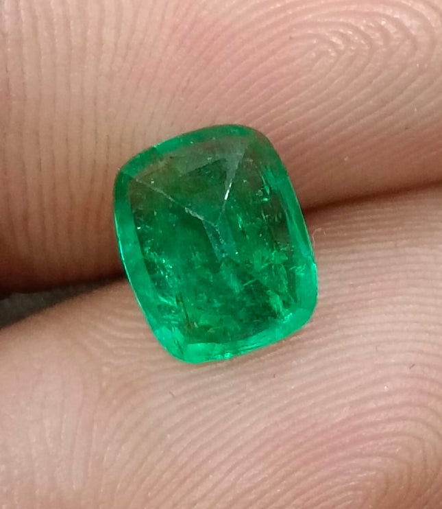 Panjshir Emerald 2.07ct Vivid Medium Deep Green Certified Natural Cushion Cut Loose Gemstone
