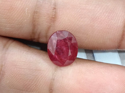 3.76ct Untreated Mozambique Ruby Natural Wine Red SGL Certified Oval Cut Gemstone