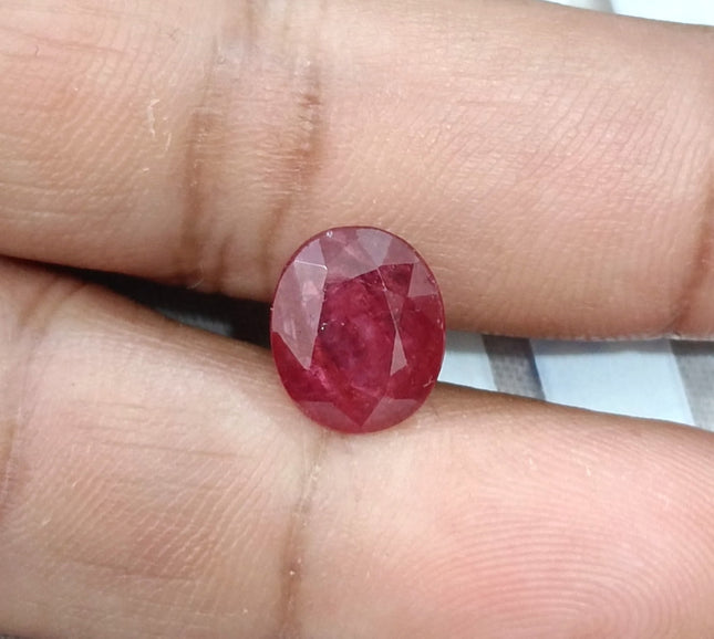 3.76ct Untreated Mozambique Ruby Natural Wine Red SGL Certified Oval Cut Gemstone