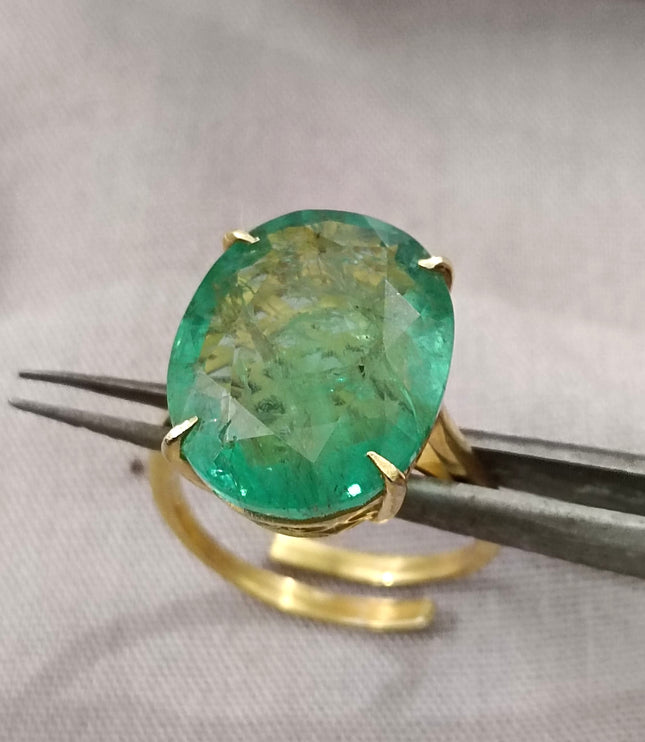 Natural Panjshir Emerald 13.36ct IGI Certified Medium Green Oval Cut Big Size Loose Stone