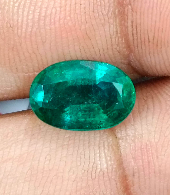 Certified 3.33ct Deep Green Zambian Emerald
