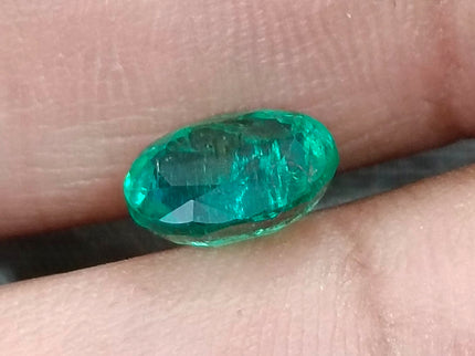 Zambian Emerald 1.92ct Certified Natural Deep Vibrant Green Oval Cut Loose Gemstone