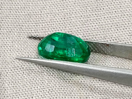 3.02ct Zambian Emerald, Certified Natural Deep Vivid Green Oval Cut Loose Gemstone