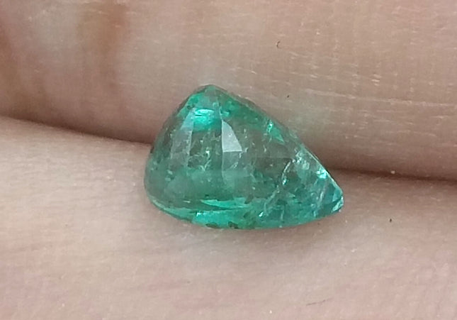 GSI Certified 1.04ct Medium Bluish Green Natural Zambian Emerald Minor Oiled Loose Gemstone