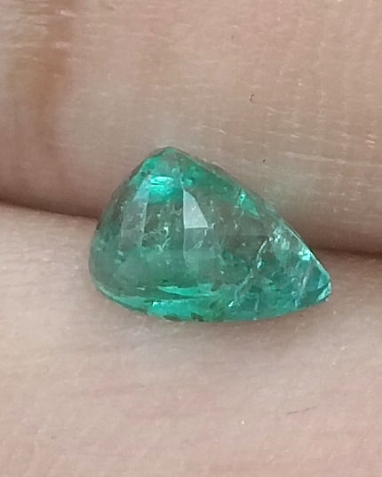 GSI Certified 1.04ct Medium Bluish Green Natural Zambian Emerald Minor Oiled Loose Gemstone