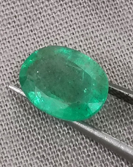1.97ct Medium Light Green Natural Zambian Emerald Minor Oiled Loose Gemstone