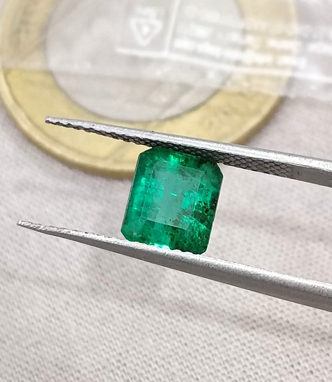 1.85ct Natural Emerald Exceptional Top Green Octagon Cut Zambian Loose Gemstone