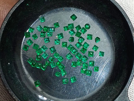 Calibrated Emerald Lot 1.20ct Natural mm size Princess Cut Medium Deep Vivid Green Stones