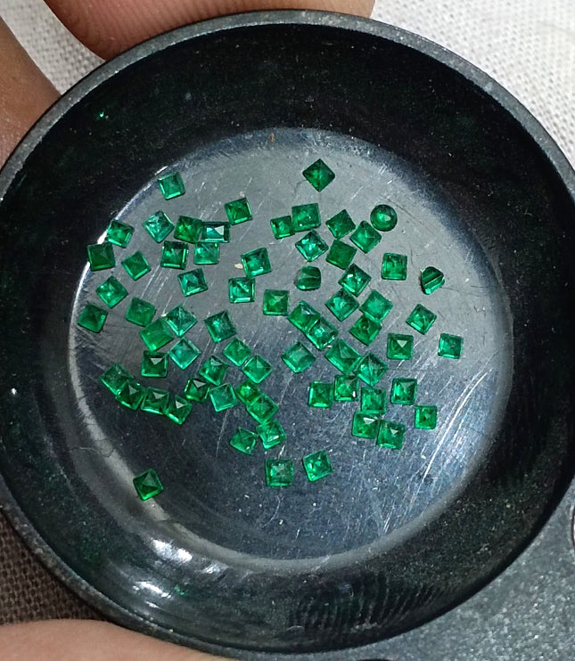 Calibrated Emerald Lot 1.20ct Natural mm size Princess Cut Medium Deep Vivid Green Stones