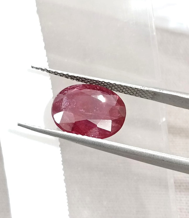 3.23ct Unheated Ruby Natural SGL Certified Deep Ruby Red Oval Gemstone