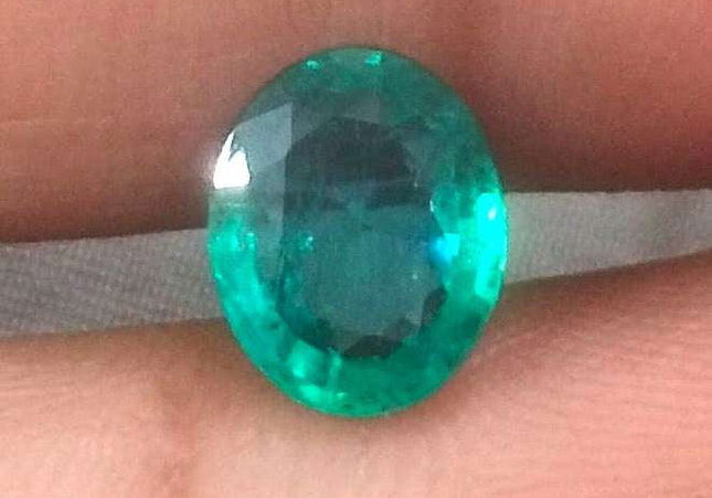 1.70ct GSI Certified Medium Deep Green Zambian Emerald Minor Oiled Loose Gemstone