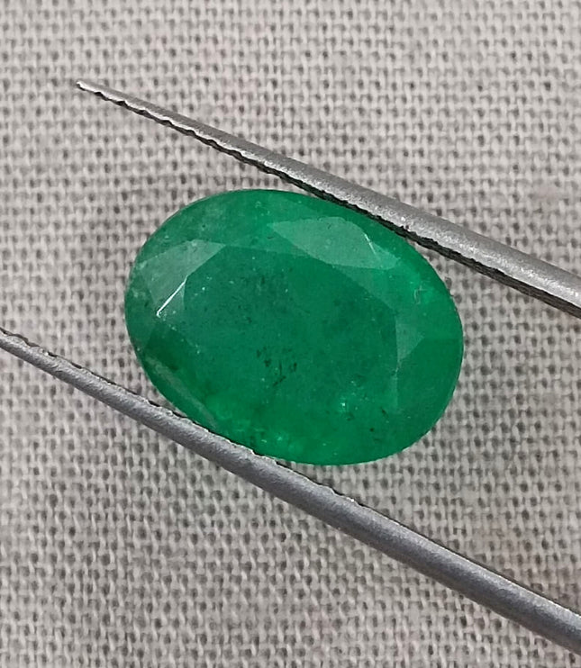 Grass Green Zambian Emerald 3.00ct Natural Certified Oval Cut Loose Gemstone