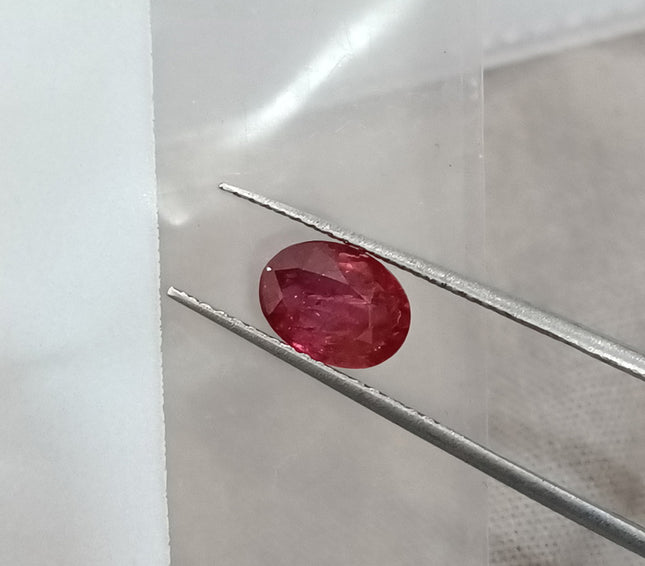 1.11ct Unheated Natural Ruby SGL Certified Mozambique Rasberry Red Oval Loose Gemstone