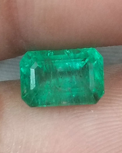 1.81ct GSI Certified Medium Deep Golden Green Zambian Emerald Minor Oiled Loose Gemstone
