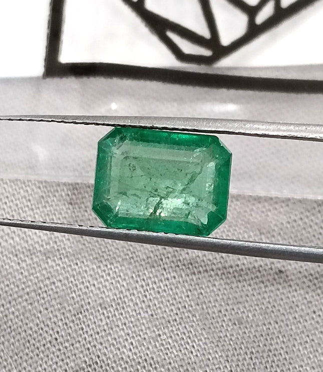 Zambian Emerald 2.76ct Certified Natural Medium Green Octagon Cut Loose Gemstone